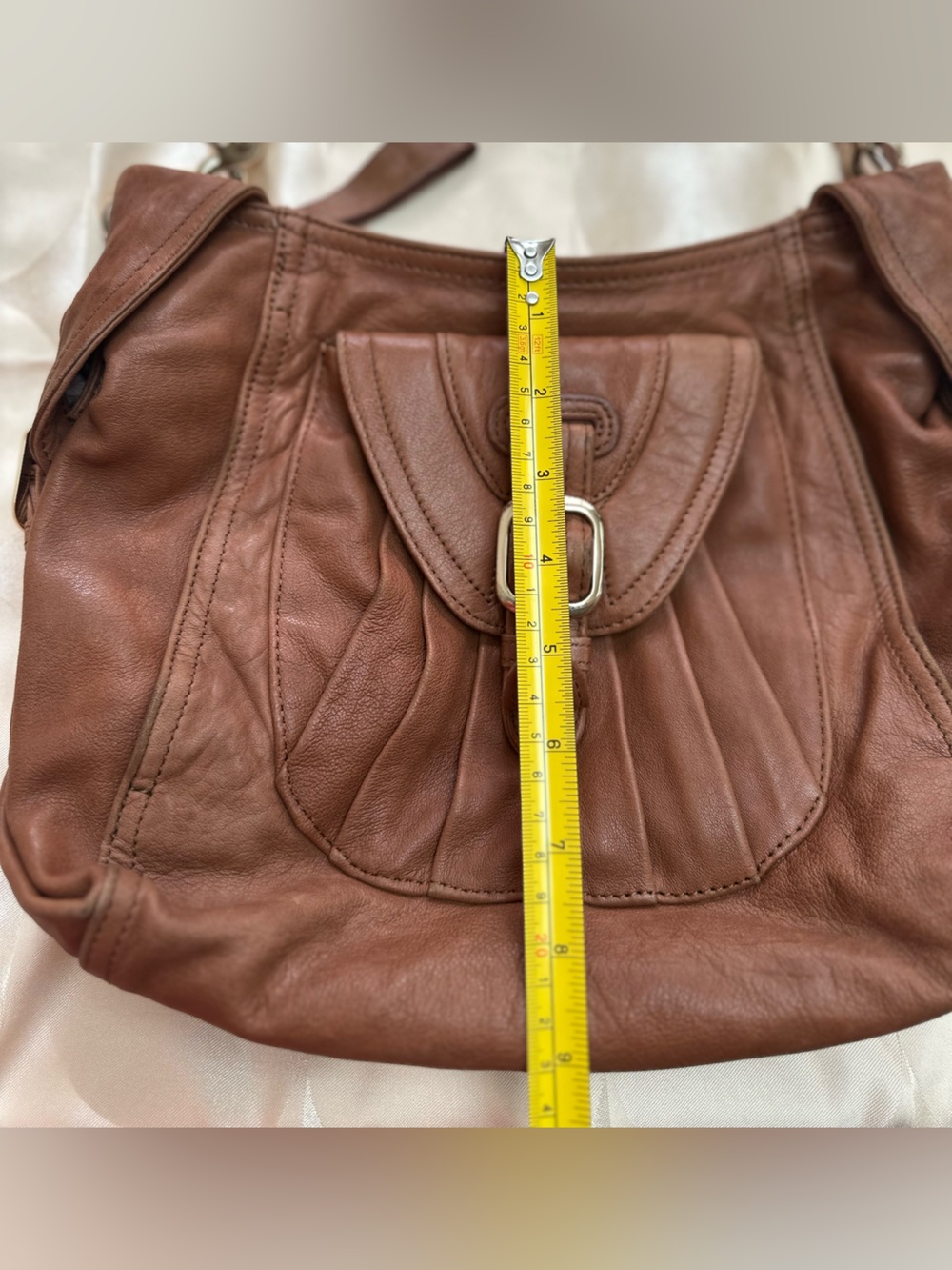 Junior Drake Brown Leather Shoulder Bag - Picture 10 of 11